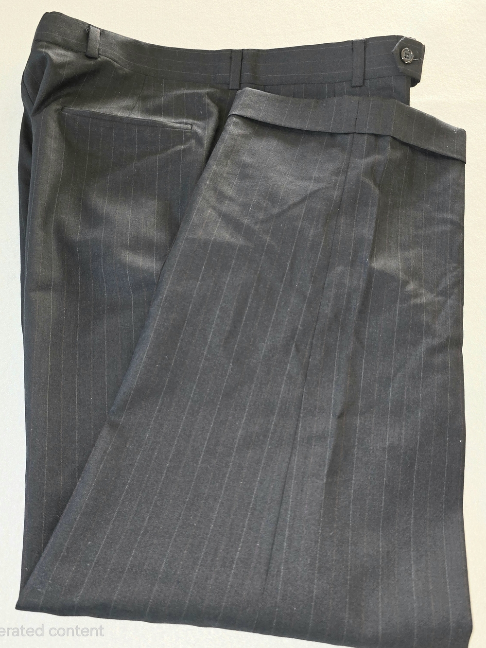 Burberry Charcoal Pinstripe Suit Trousers Business Elegant Event Office Sz 32x29